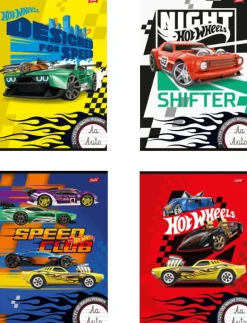 MAJEWSKI Zeszyt do nauki pisania A4 32k Hot Wheels linia podwójna dwukolorowa laminowany p15 mix cena za 1 szt